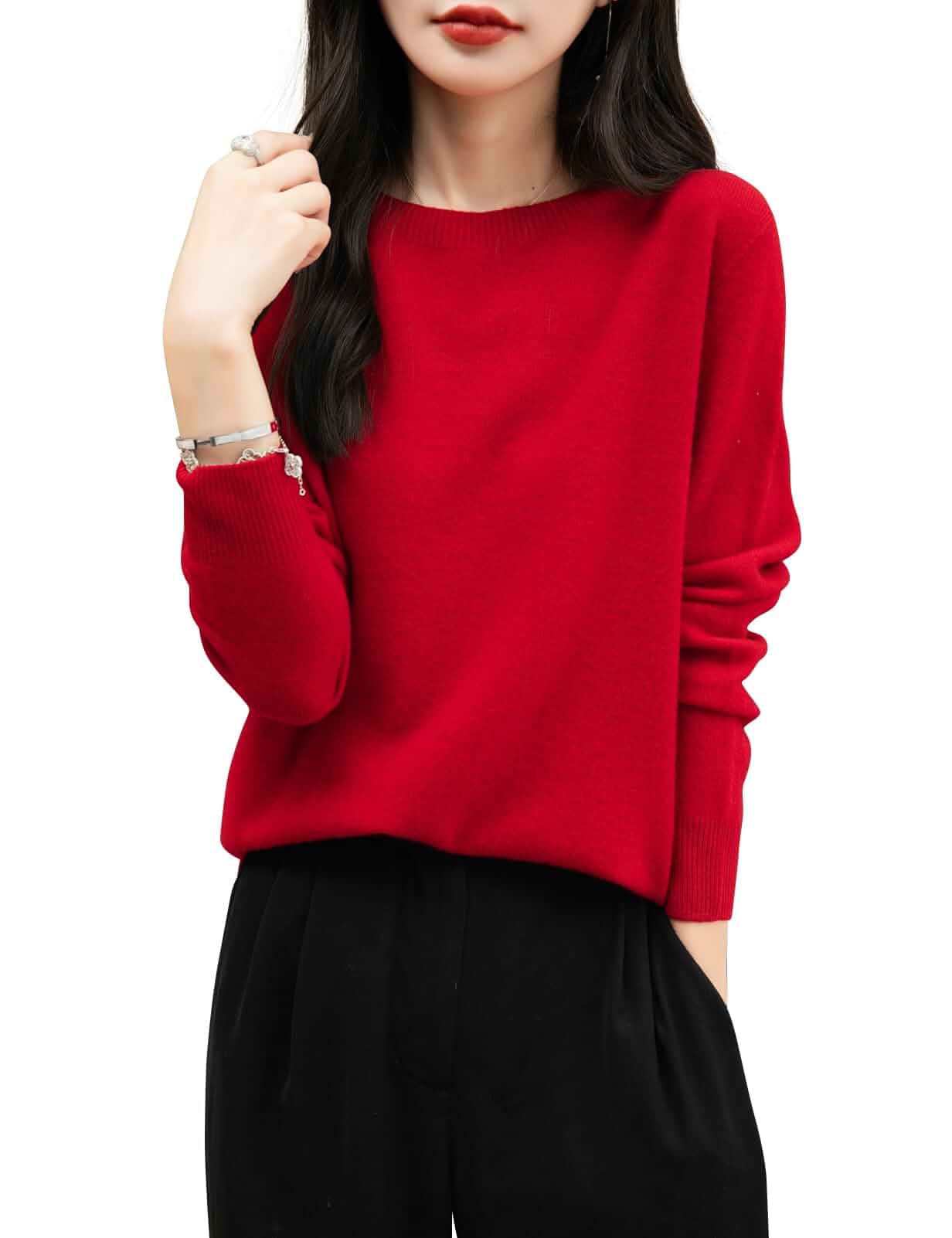 Chanyarn Women's 100% Merino Wool 2026 Fall Winter First-Line Ready to Wear Long Sleeve Seamless Knit Crewneck Sweater