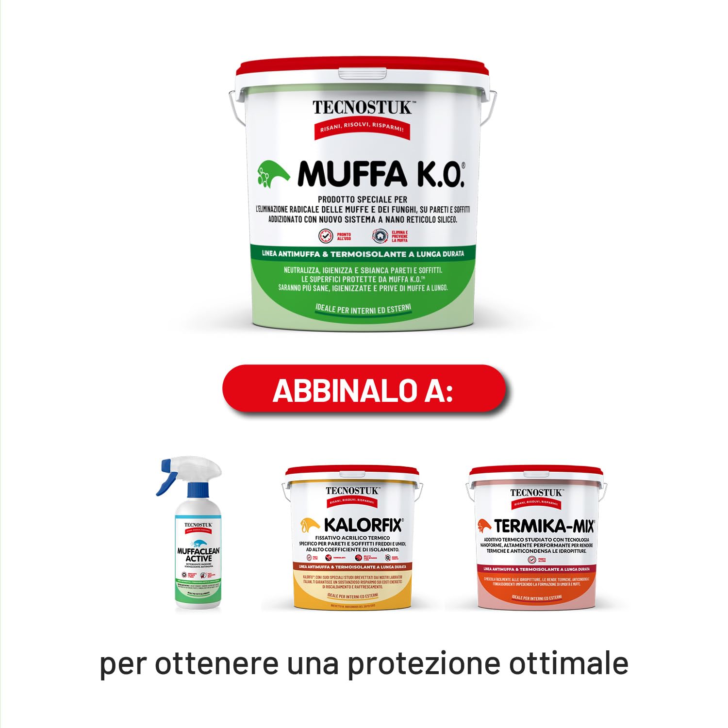 Muffa Ko- Pasta Leggera Con Applicazione Facila, Direttamente Sulle Superfici Da Trattare, 2 L