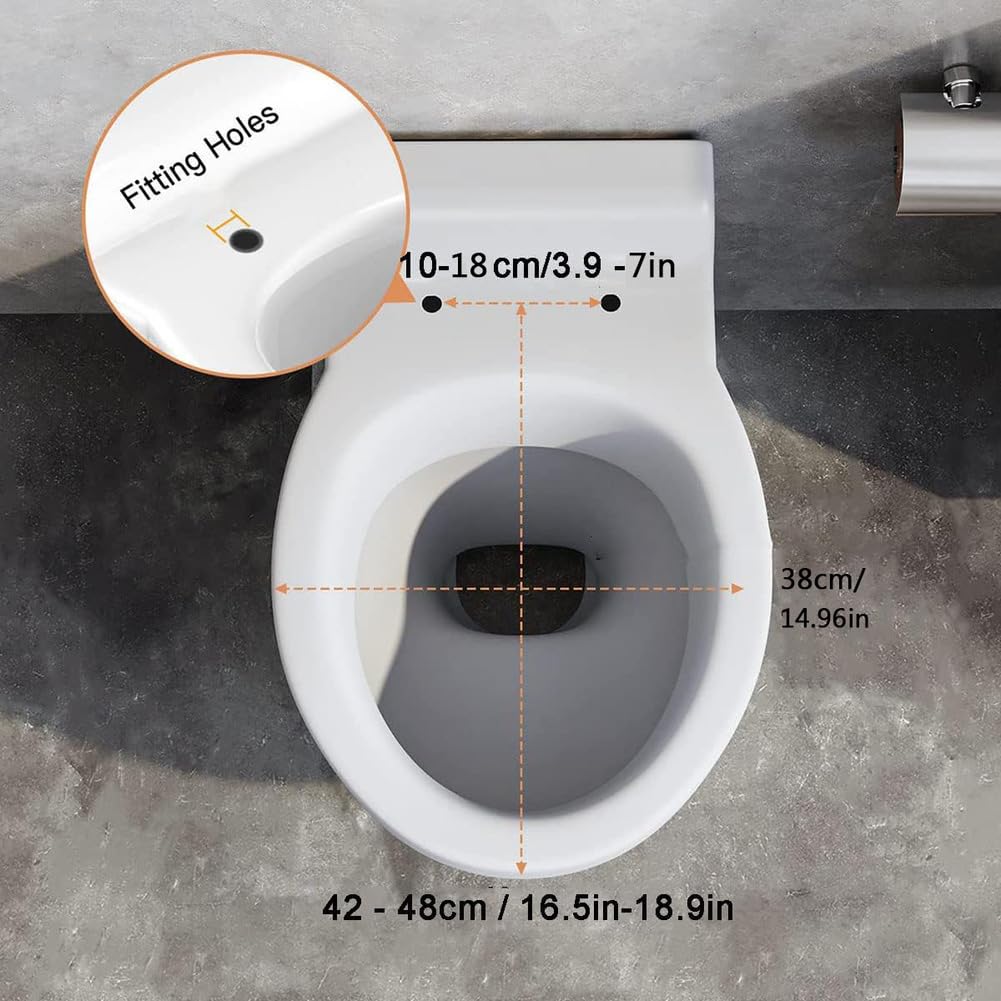 Sedile WC Universali Forma V Copriwater con Chiusura Rallentata,Coprivaso per Famiglie,Tavolette WC Muto Tavoletta WC Bagno,Copriwater Rapido Montaggio,38 * 45cm,Coperchio Water,02