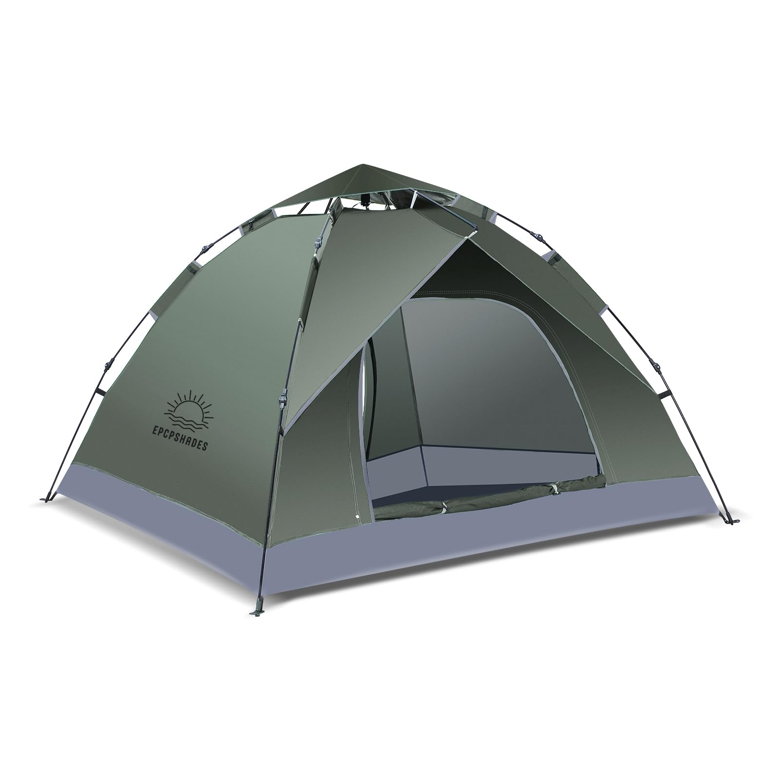 EPCPSHADES Camping Dome Tent for 2 Man, Waterproof Pop up Tent with Carry bag, Instant Double Layer Camping Automatic Tents for Outdoor, Army Green