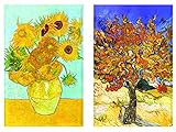Buttonsmith Vincent Van Gogh Sunflowers Rectangular Magnet Set - Made in the USA