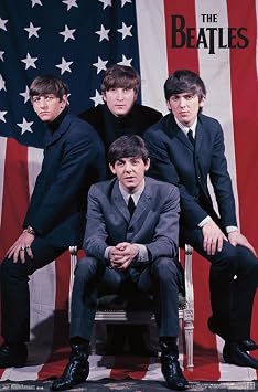 The Beatles American Flag Classic Rock Music Icons Poster Print 23.6x31.5
