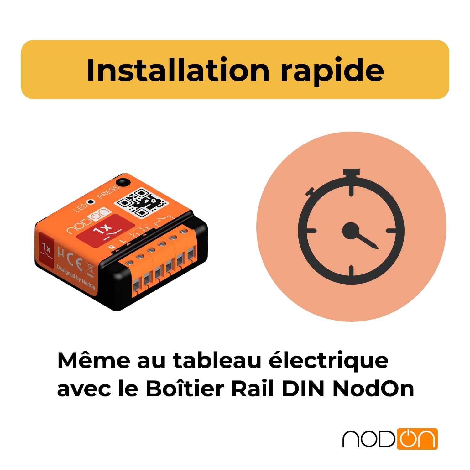 NodOn - EnOcean Module Multifonction pour Maison Connectée - 1 x 10A | 1 Canal Contact Sec - Contrôle Chaudière, Porte Garage, Chauffe-eau, Lumières - Compatible Jeedom, eedomus, MyUbiwizz