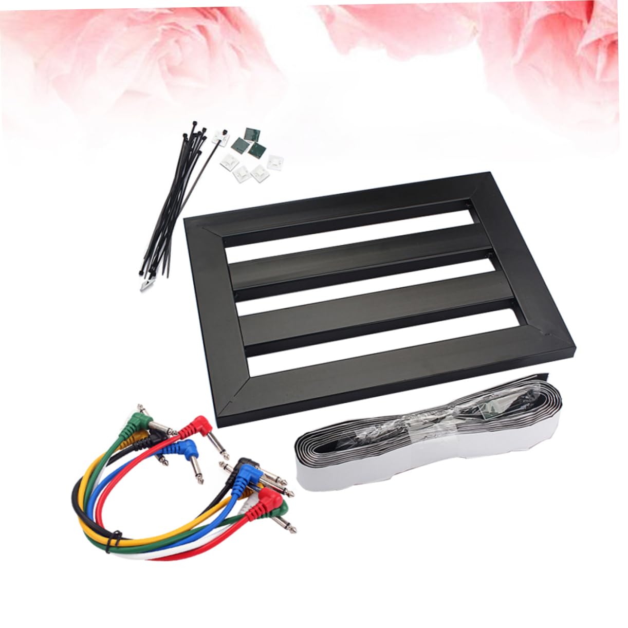 HANABASS Small Guitar Effect Power Bracket Set Compact Pasting Board for Effects Pedals Durable Design Compatible with Classic Moskyc Pedaltrain and More