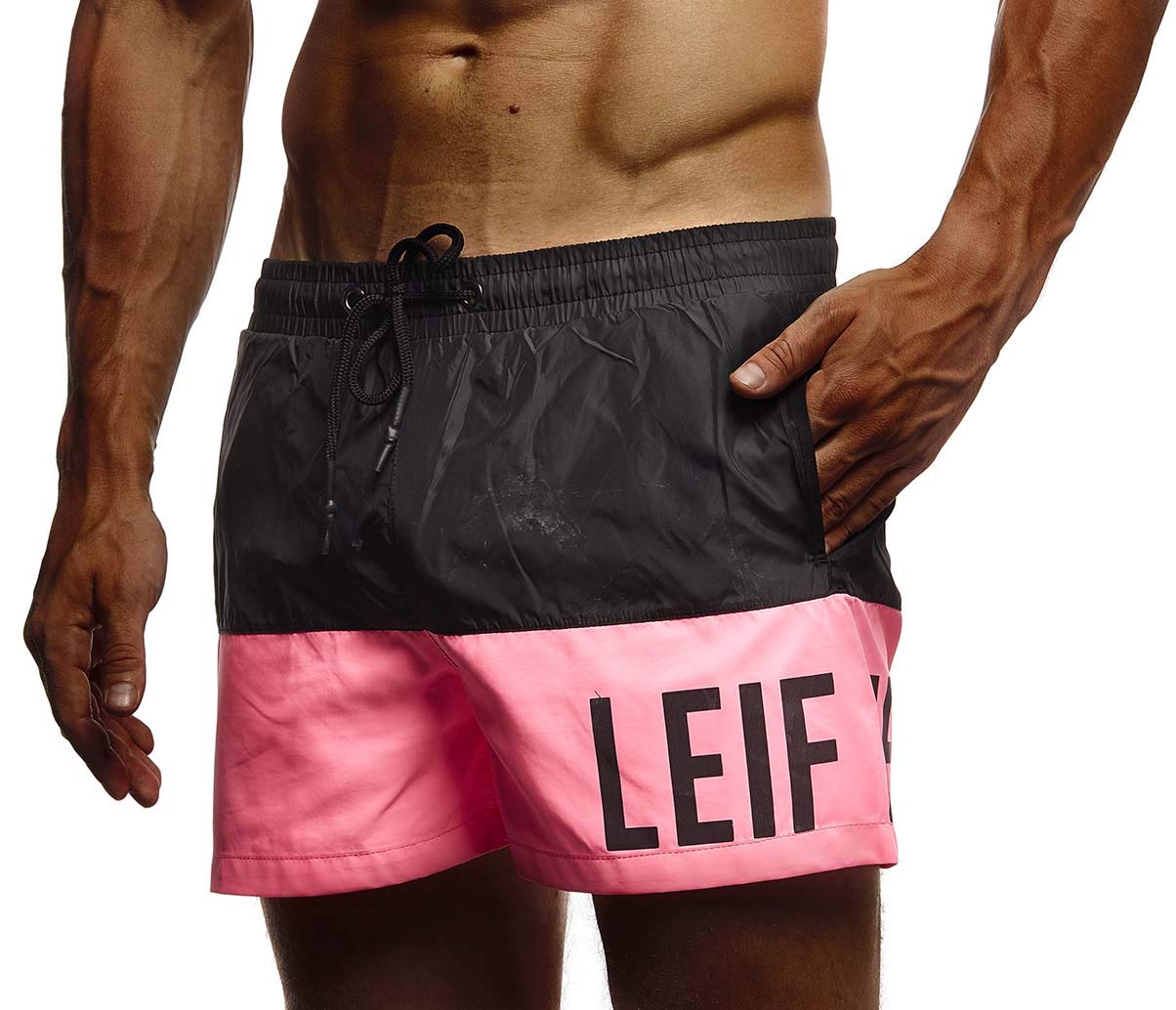 Leif Nelson Herren Badeshorts mit Kordelzug – Schnell trocknende Badehose mit Taschen – Sportliche Schwimmshorts für Strand, Pool & Freizeit