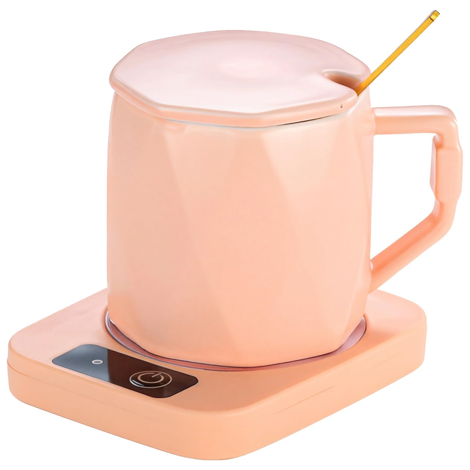 55°C Ceramic Mug Warmer with Heating Pad, Us Plug, Color, Key Button for Easy Control