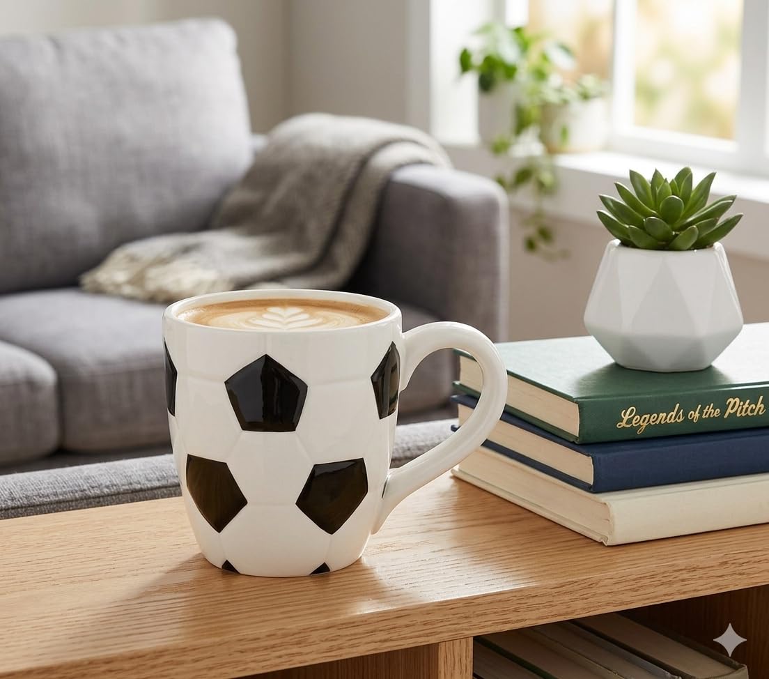 Amazon.com | burton + BURTON Soccer Ball Ceramic Mug, 15oz Hand-Painted  Sports Coffee Cup for Coaches and Fans, Black and White Pattern: Coffee Cups  & Mugs