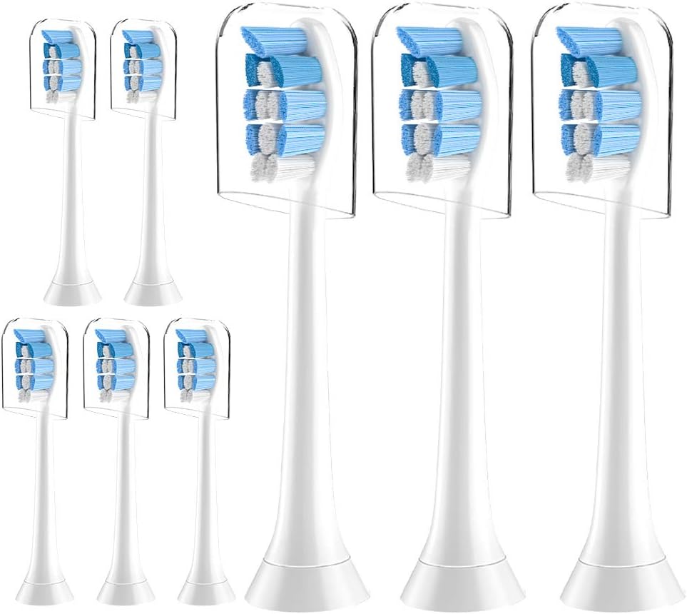 MAYCREATE® 8 Pack Replacement Brush Heads Compatible with Philips - Toothbrush Heads for DiamondClean, Protectiveclean HX6100/hx9003 HealthyWhite, EasyClean, Gum Health
