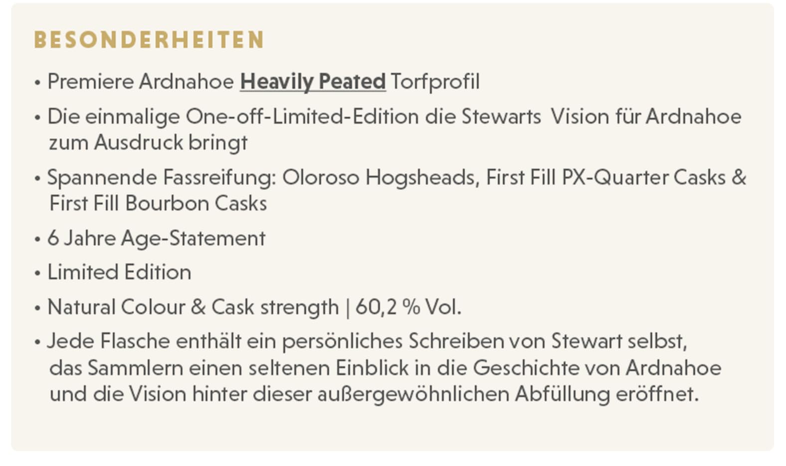Ardnahoe Chairman‘s Selection 6 Jahre Islay Single Malt Scotch Whisky 60,2% vol. 0,7l
