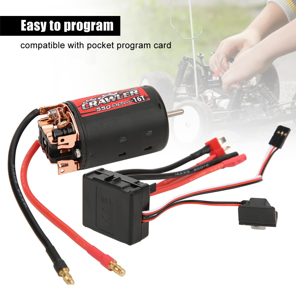 Changor Motor Cepillado 550 0,57 de Alto par para Coches Trepadores de Control Remoto Negro Rojo 1 X Motor 1 X ESC