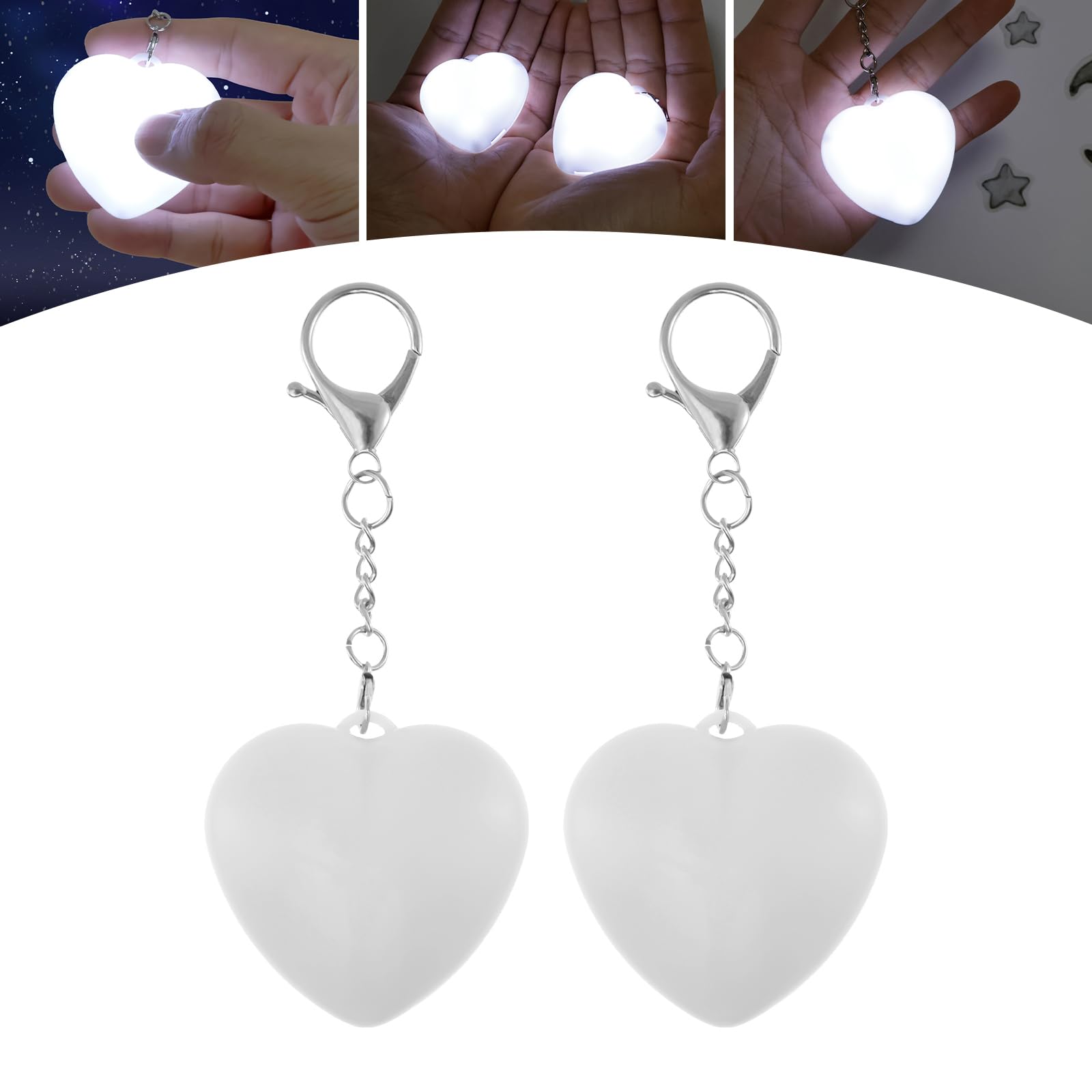 Ktcina Women's Heart 2Pcs Purse Glow Lights, Purse Light Handbag Lights Automatic Sensor Purses Lamp Touch Activated Wallet Tote Bag Light Portable Mini Handbag Wallet Lamp For Girl Mother Bags(Heart)