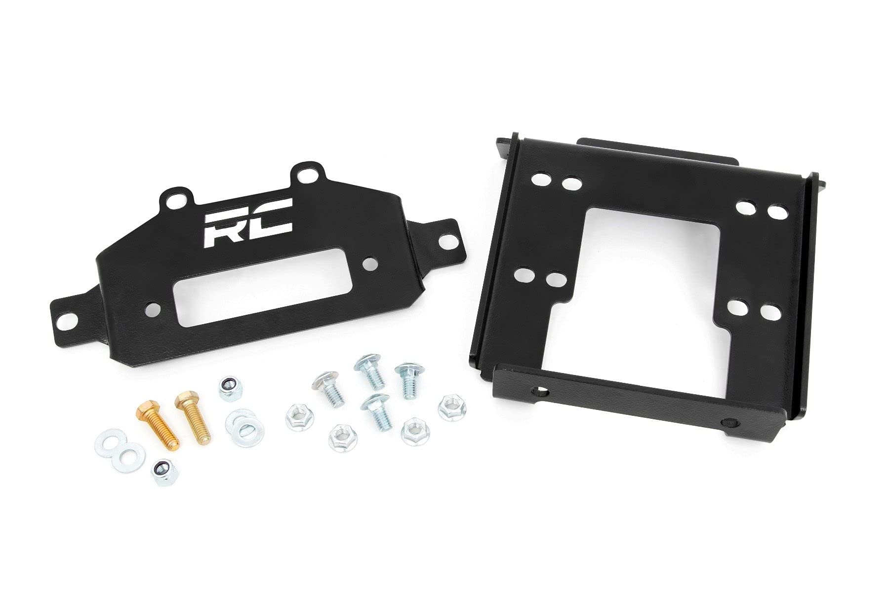 Rough Country Placa de montaje de cabrestante Polaris RZR 1000 1000XP negro 93042