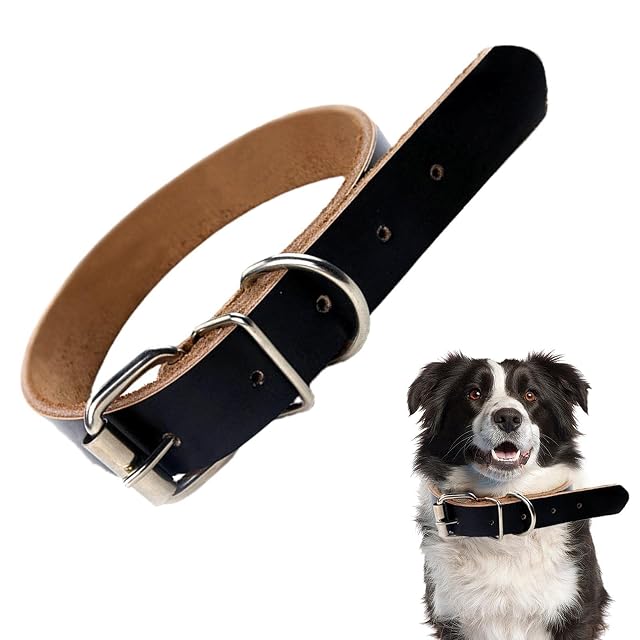 Foto 5 de 8 de Collar de cuero para mascotas, collares de cuero para cachorros