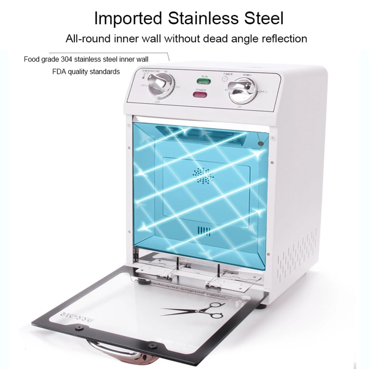 Sterilizzatore ad alta temperatura da 600 W a 8 l, disinfettante a calore secco con controllo della temperatura e timer per strumenti per unghie, tatuaggi, strumenti dentali, parrucchieri