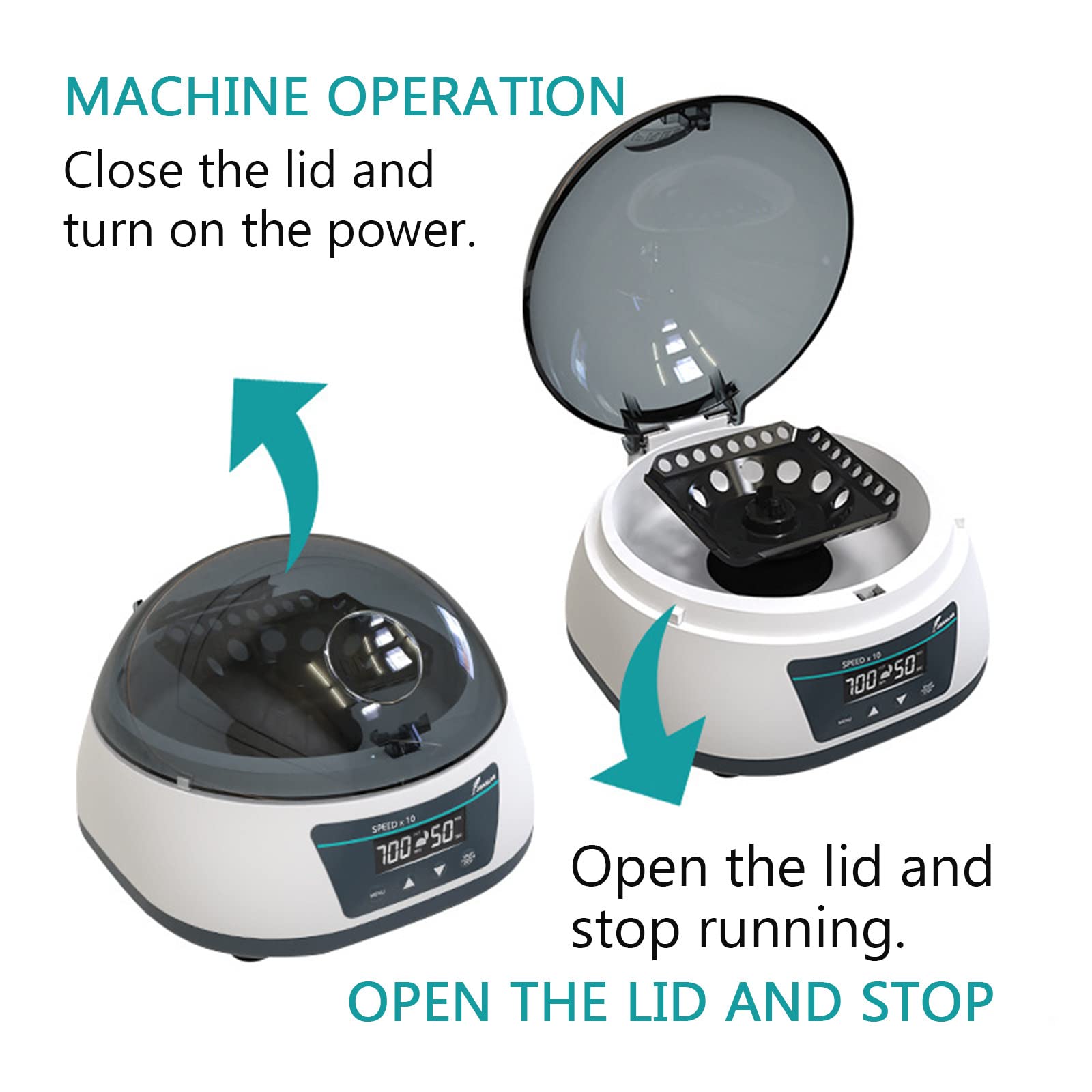 Centrífuga de Laboratorio con Rotor, bajo Nivel de Ruido, 1000-7000 RPM para Tubos de microcentrífuga, CA 100-240 V/CC 24 V, para separación centrífuga,MC-4/7S