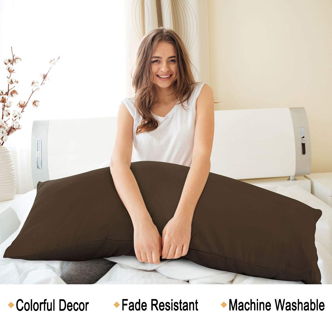 PiccoCasa Body Pillow Cover with Envelope Closure - Image 3