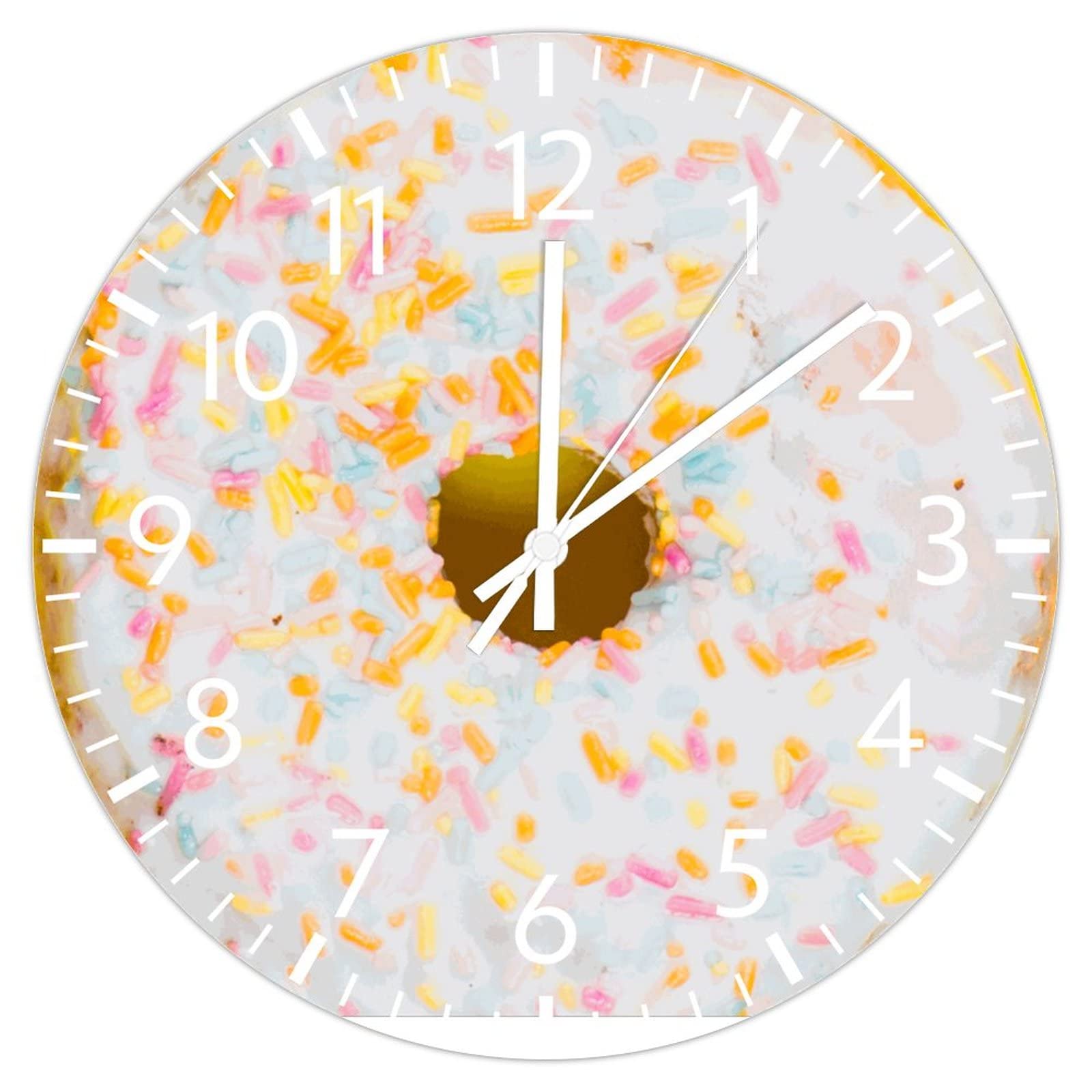 Horloge murale en PVC forme donut pour décoration de bureau