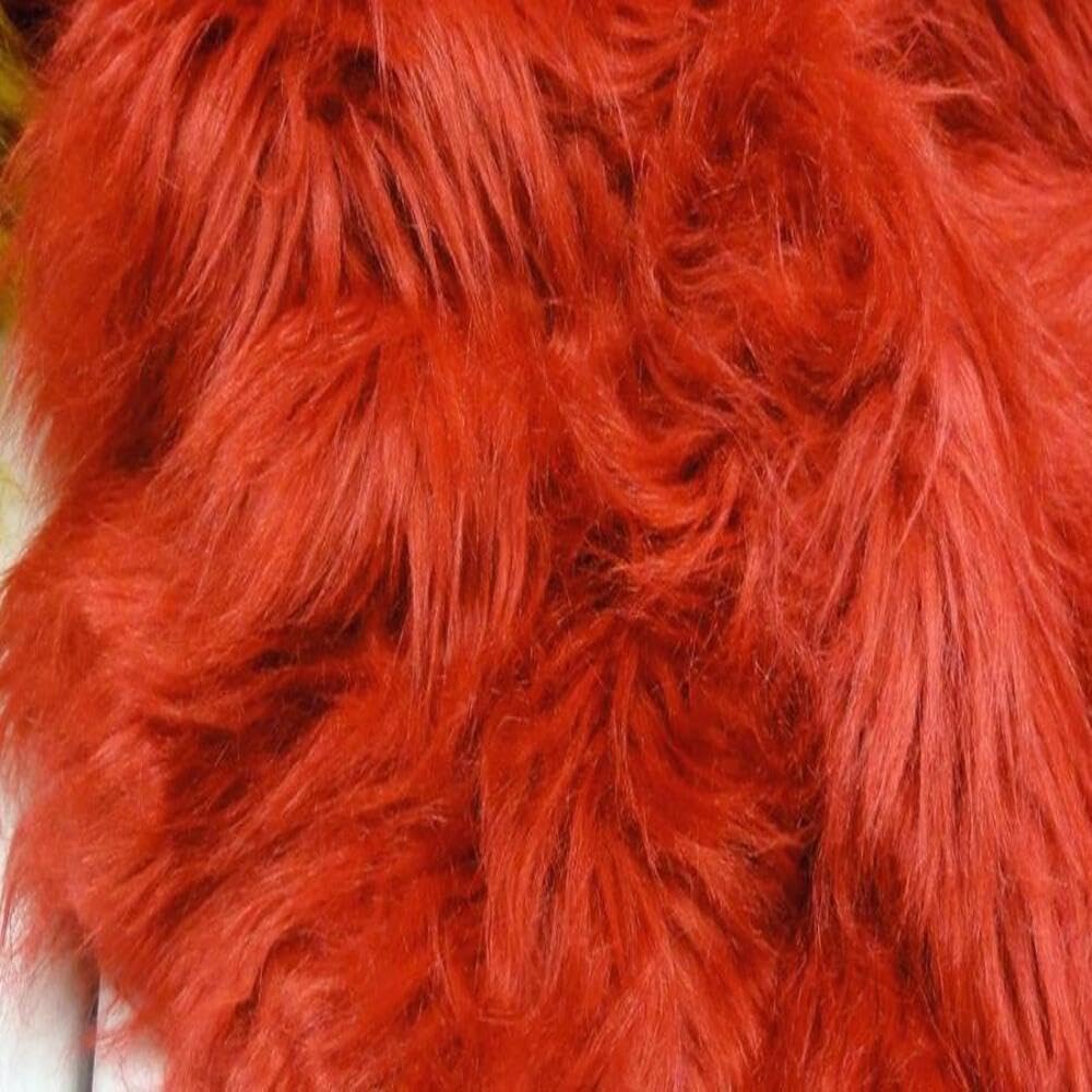 Fabrics-City rot mammutfell stoff über 11cm langhaar zottel Fell für Dekoration, Bastelprojekte, Kostüme, Tierliebhaber, Kuscheltiere, Heimtextilien, diy, Mode, Accessoires, 3211