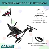 Vista 4 de Gotrax Hoverboard - Accesorio de asiento de kart para patineta de equilibrio automático de 6.5", 8", 8.5", 10", longitud del marco ajustable