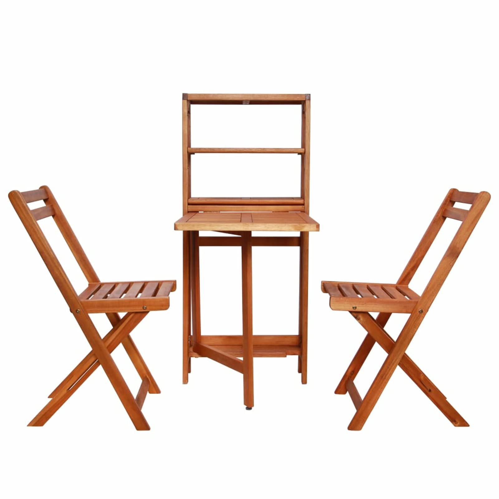 Juego de muebles de balcón de 3 piezas, juego de muebles de balcón, muebles de jardín, muebles de jardín, plegables, madera maciza de acacia
