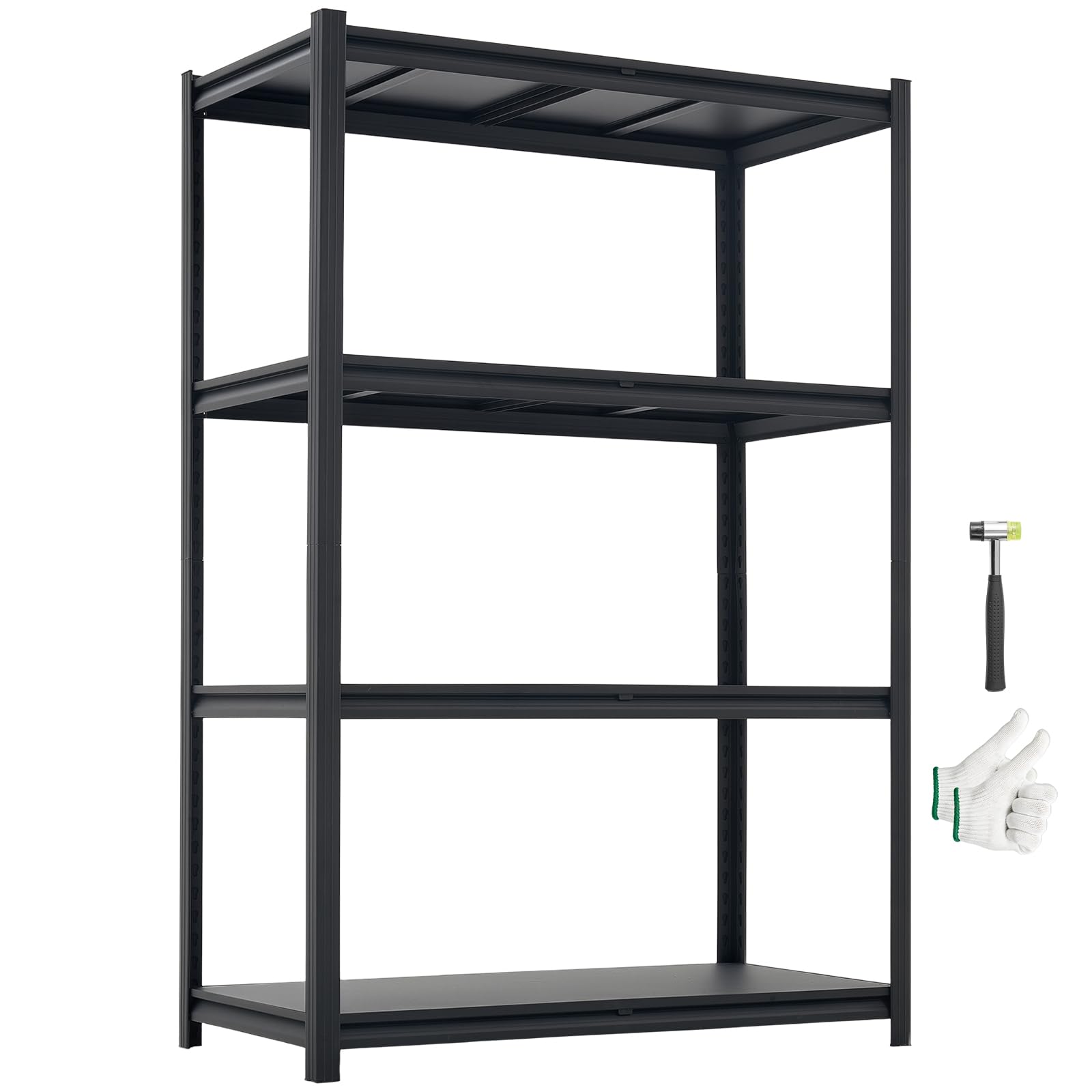 VEVOR Estantería Almacenaje Metálica de 4 Niveles 1030 x 522 x 1529 mm, Estantería Multiusos Altura Ajustable, Capacidad 1088 kg en Total con Estructura de Acero para Trastero Garaje Almacén Cocina