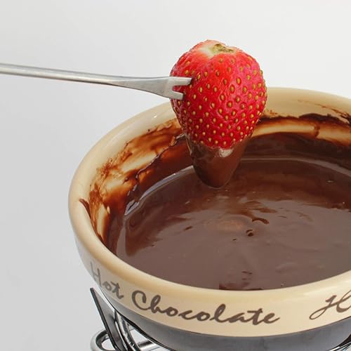 Miniatura 7 de 6 tenedores de fondue de acero inoxidable + 6 tenedores de fondue con mango de madera para queso, chocolate y frutas y más