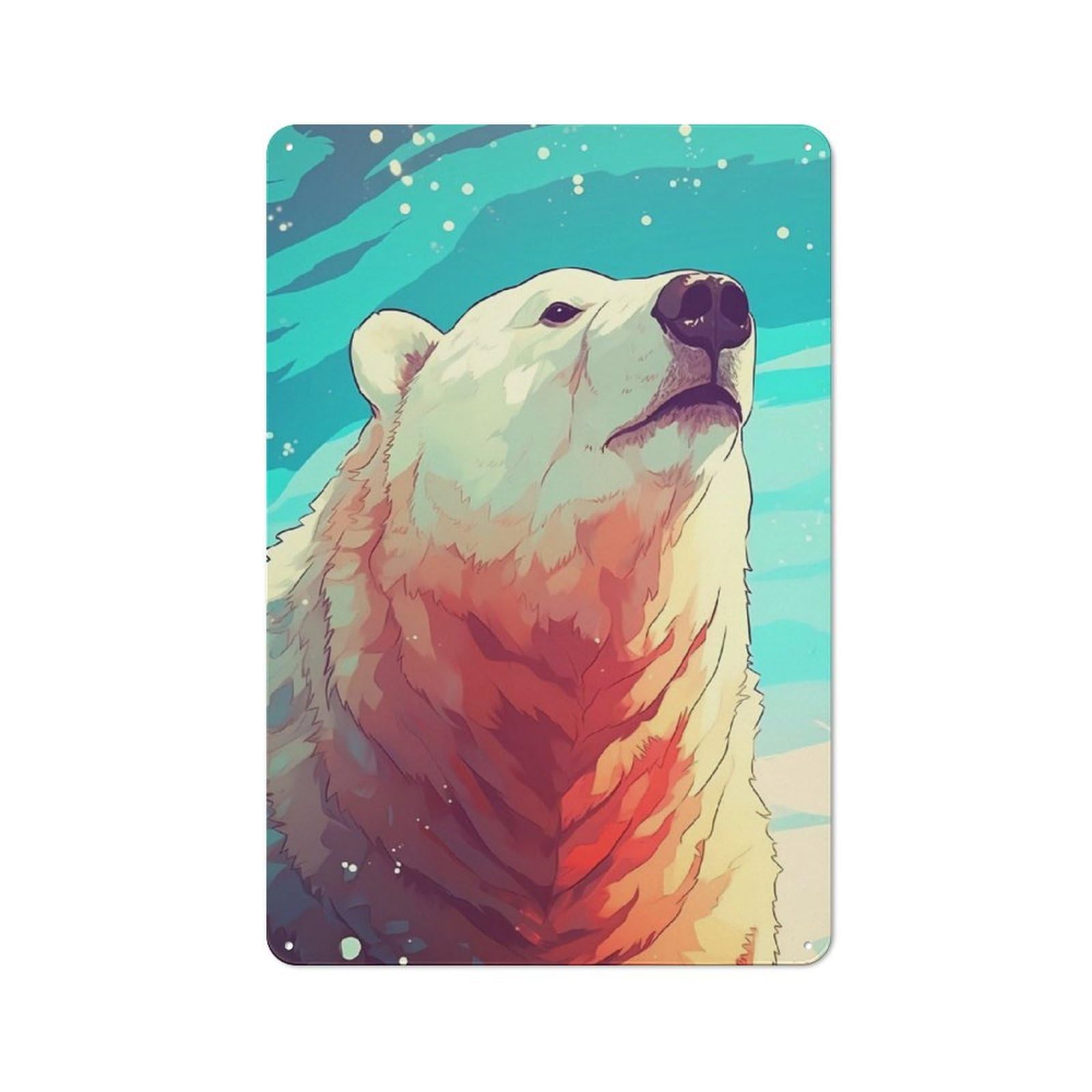 Junmoney Polar Bear Animals For Garden Room Or Summerhouse, Retro Metal Sign 30X20cm, For Metal Sign Collectors, For Vintage Wall Decor Fans