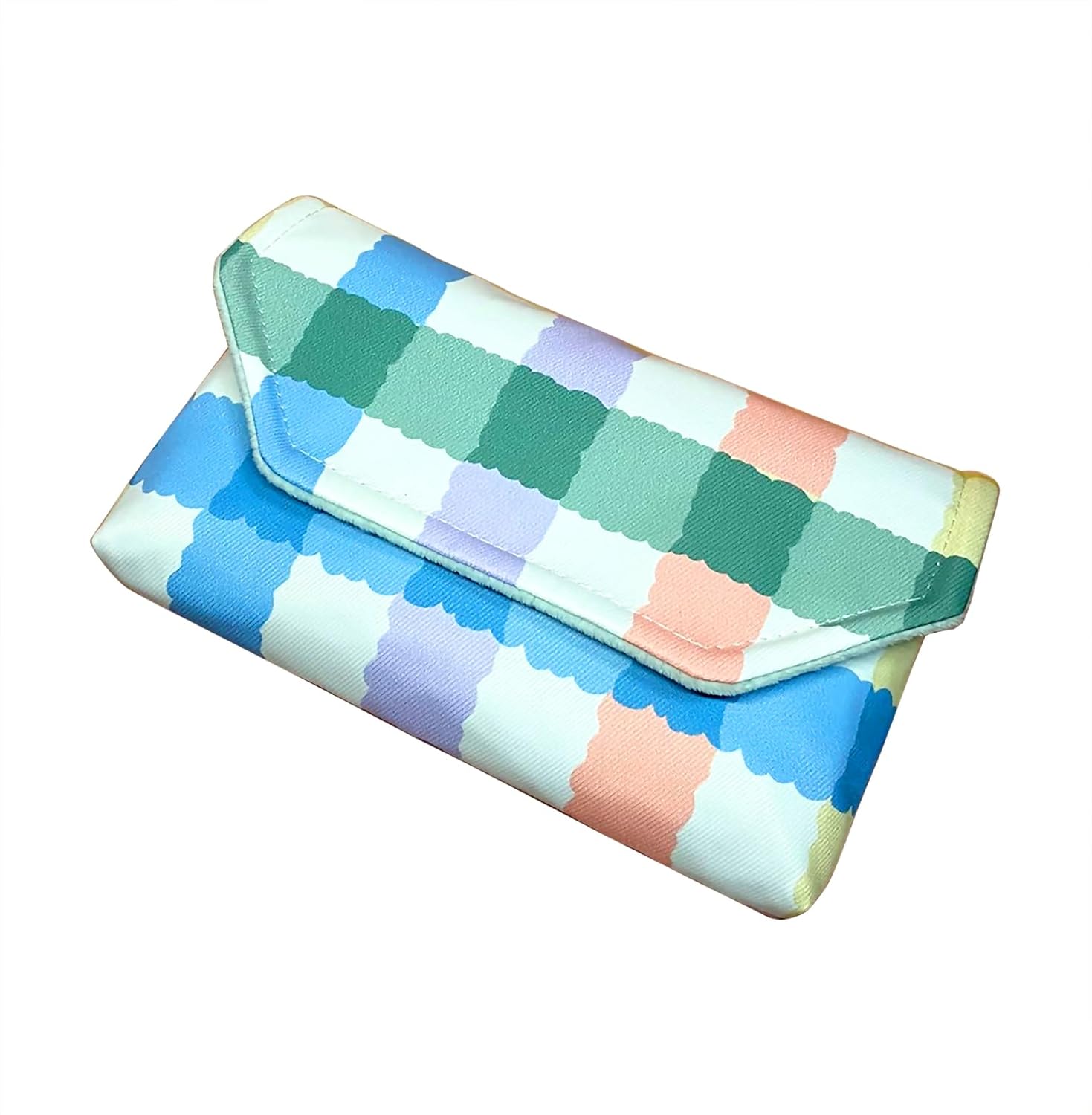 Handmade Thickened Soft Storage Bag for New3DS Portable Carry Pouch Colorful Candy Plaid, for Nintendo New 3DS Small Handheld Console, Custom Anti-bump Protective Travel Carrying Snap Pocket