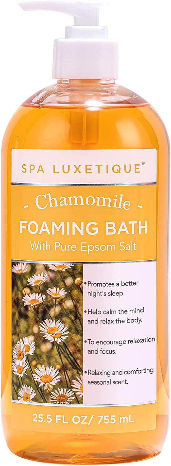 Bubble Bath, Spa Luxetique Foaming Bath with Pure Epsom Salt, Christmas Gifts for Women, 25.5 FL Oz, Comfort & Sleep Chamomile Scent, Moisturizing and Relaxing Spa Gifts for Women,Long Lasting Bubbles : Beauty & Personal Care