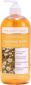 Bubble Bath, Spa Luxetique Foaming Bath with Pure Epsom Salt, Christmas Gifts for Women, 25.5 FL Oz, Comfort & Relax Chamomile Scent, Moisturizing and Relaxing Spa Gifts for Women for Mother's Day