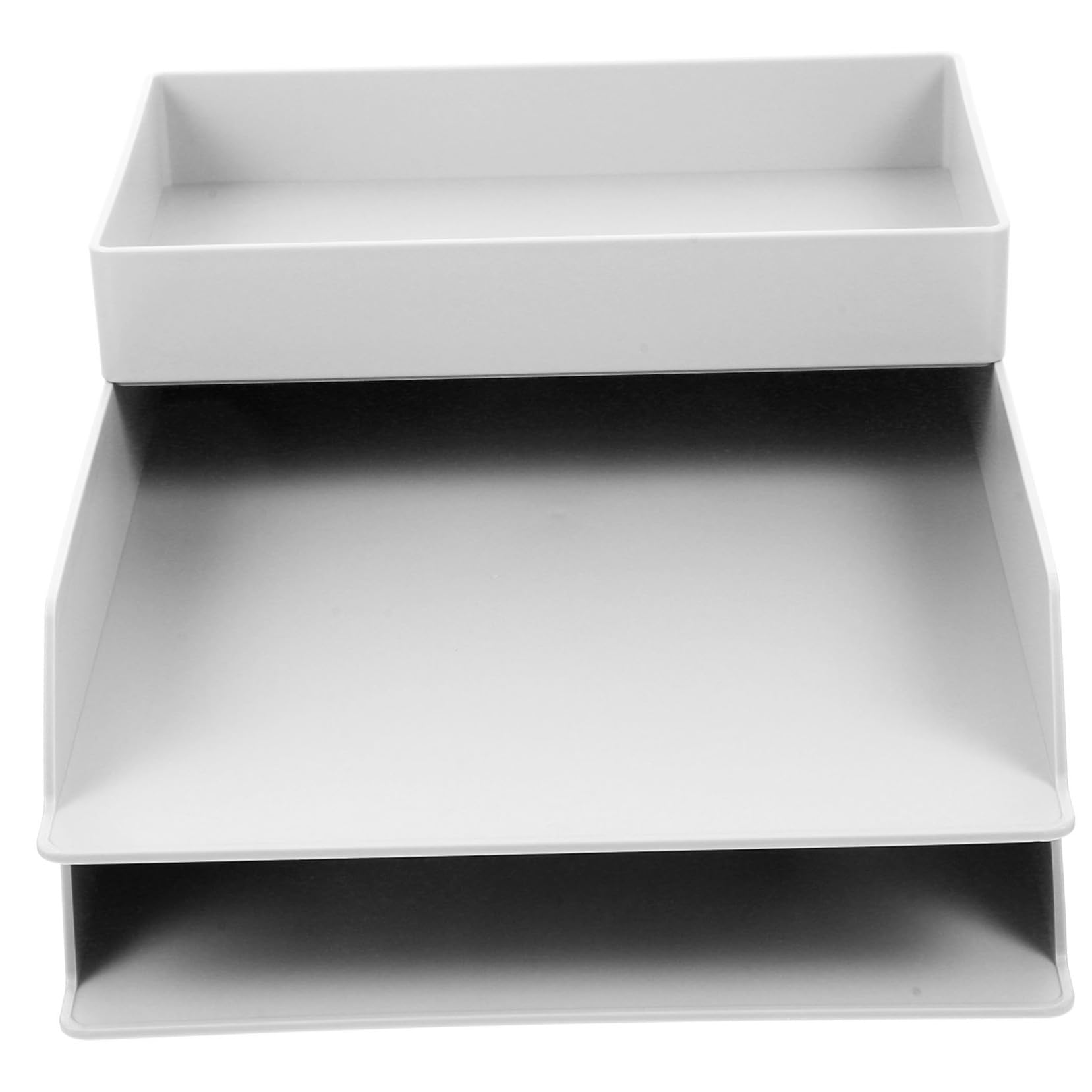 Toyvian Scaffale per Archiviazione File e Organizzatore di Cancelleria da Scrivania in Abs Bianco, Contenitore Portaoggetti Leggero e Resistente per Ufficio, Studio e Studenti, Set 3