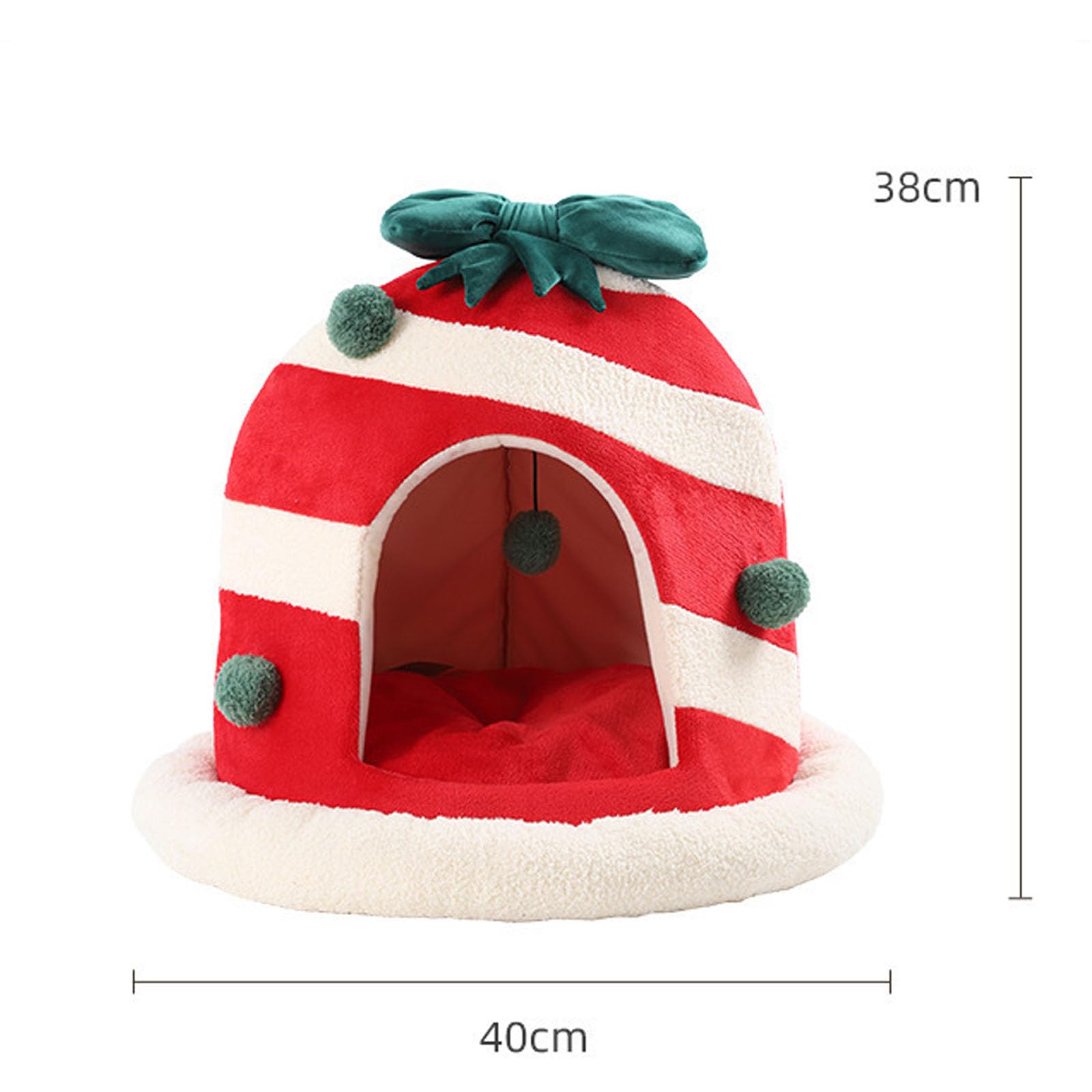 Weihnachtsbaum-Katzenbetten Für Haustiere, Iglu-Betten Für Katzen, Tragbares Höhlenbett Für Haustiere, Winterhaus Für Kleintiere, Warmes Nest Mit Abnehmbarer Unterlage