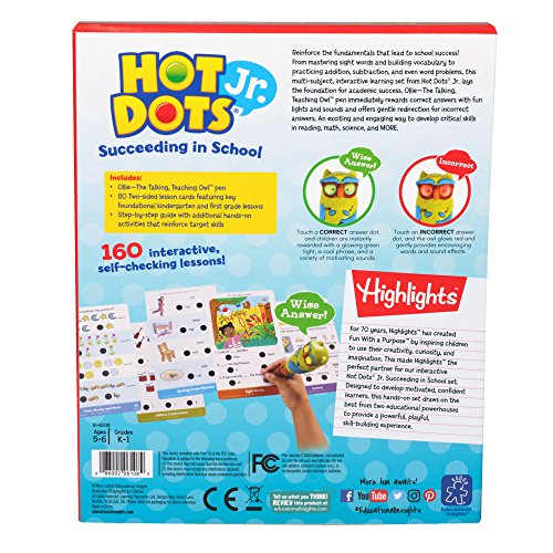 Educational Insights Hot Dot Jr. Succeeding In School Set With Highlights, Homeschool & School Readiness, 160 Multi-Subject Lessons, Interactive Pen Included, Ages 5+ #TOP4