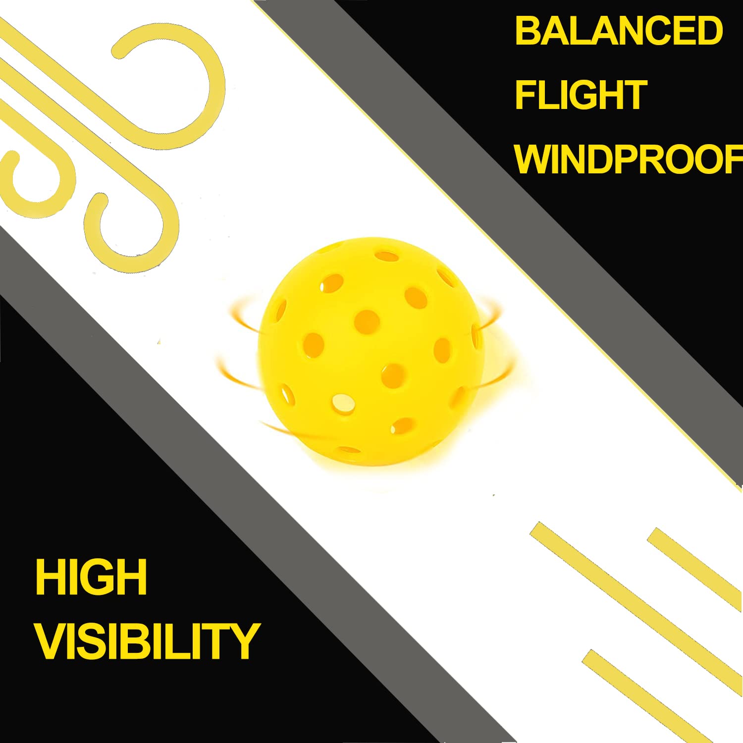 AMYPUK Pickleballs, Outdoor Pickleball Balls, 40 Holes Outdoor USAPA Approved Pickleballs for Pack of 4/12 (Yellow) 2