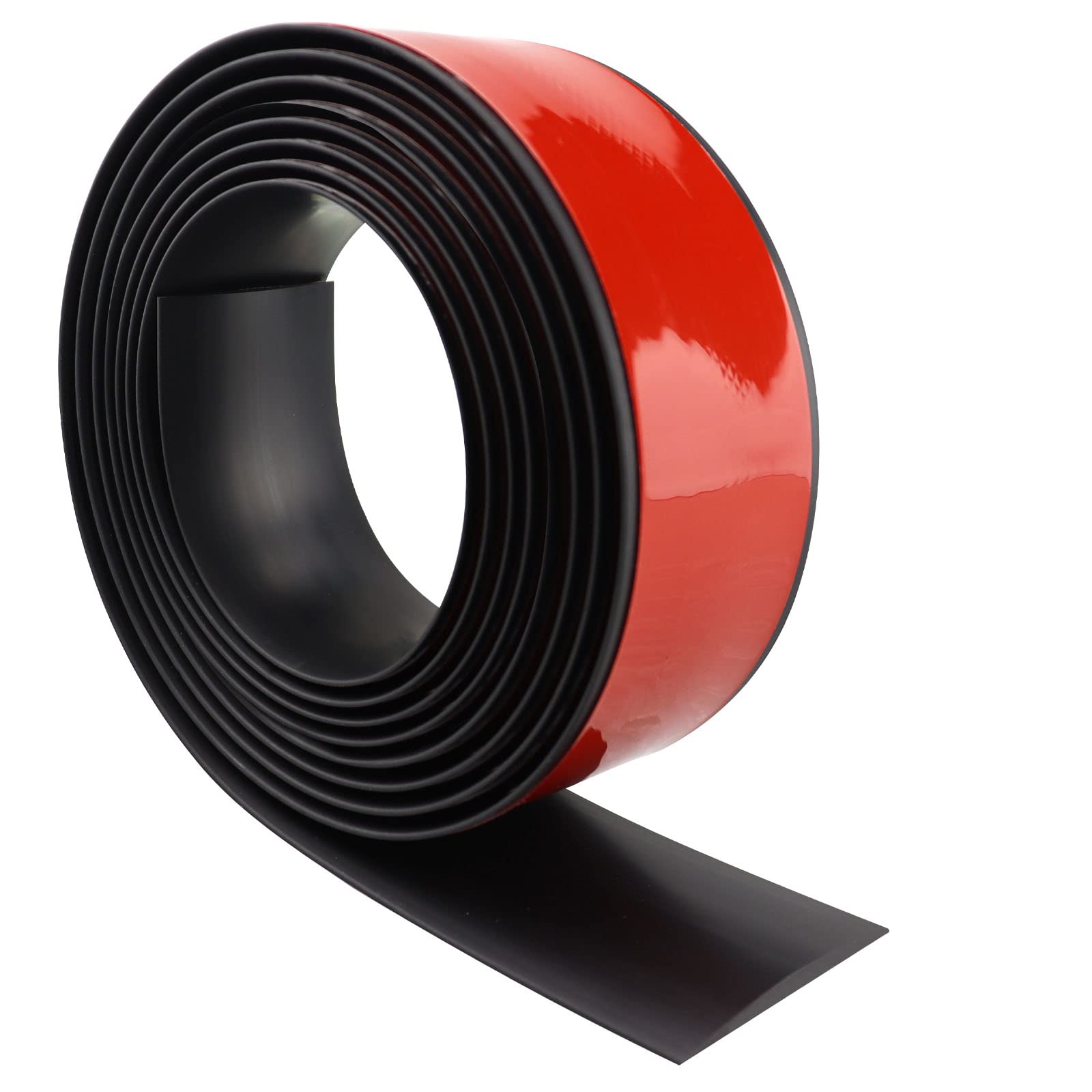 Seuil de porte adhesif PVC profil de transition barre de seuil de porte bande de transition de sol bande de recouvrement pour planchers stratifié (6m×4cm, noir)