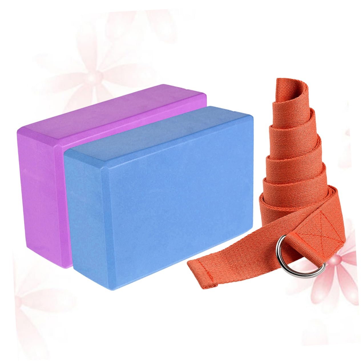 TOBBOMEY High Density Eva Yoga Block Set Brick Fitness Training Beveled Edges Anti-slip Surface Random Color