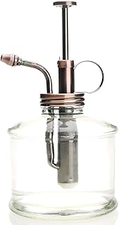 Purism Style Plant Mister- Clear Color Glass Bottle & Brass Sprayer (Antique Copper)