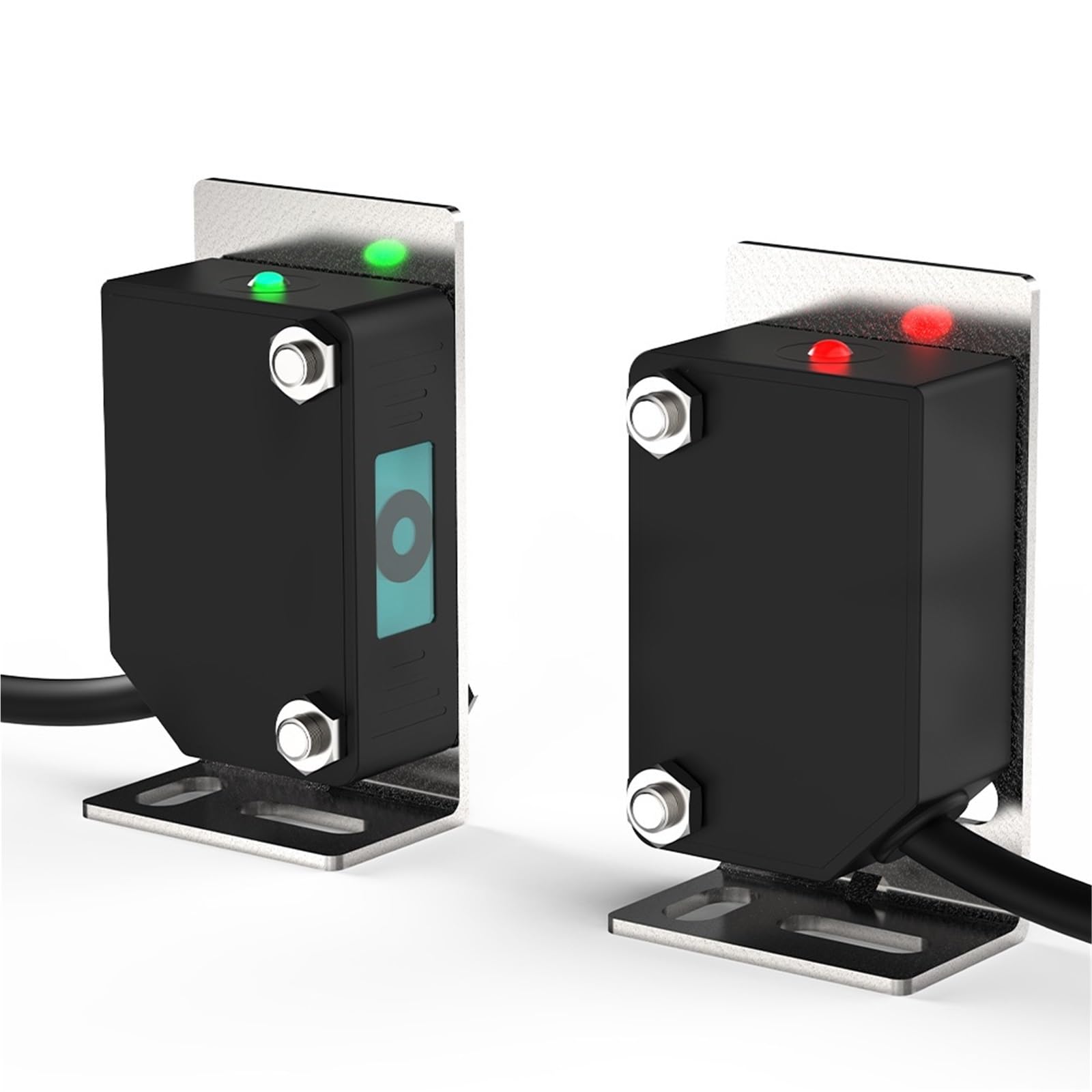 1 pz Sensore Laser Raggio infrarosso Punto visibile Fascio Passante NPN PNP 12-24 VDC Interruttore fotocellula Quadrato con Staffa(10M DC 3-wireNPN No)
