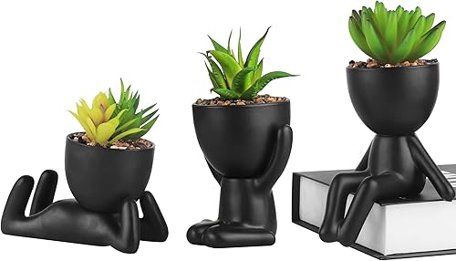 HW HUGEWAY INT'L Plantas suculentas artificiales con maceta, pequeñas plantas falsas para decoración de habitación, pequeña maceta de cerámica falsa