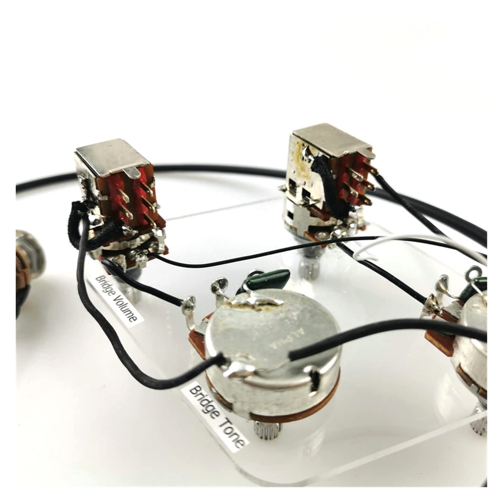 Pastilla de guitarra eléctrica Pickups De Guitarra Eléctrica 4c Con Arnés De Cableado De Pulsación Piezas De Guitarra De Recogida De Guitarra Pastilla guitarra eléctrica (Color : BK Wiring)