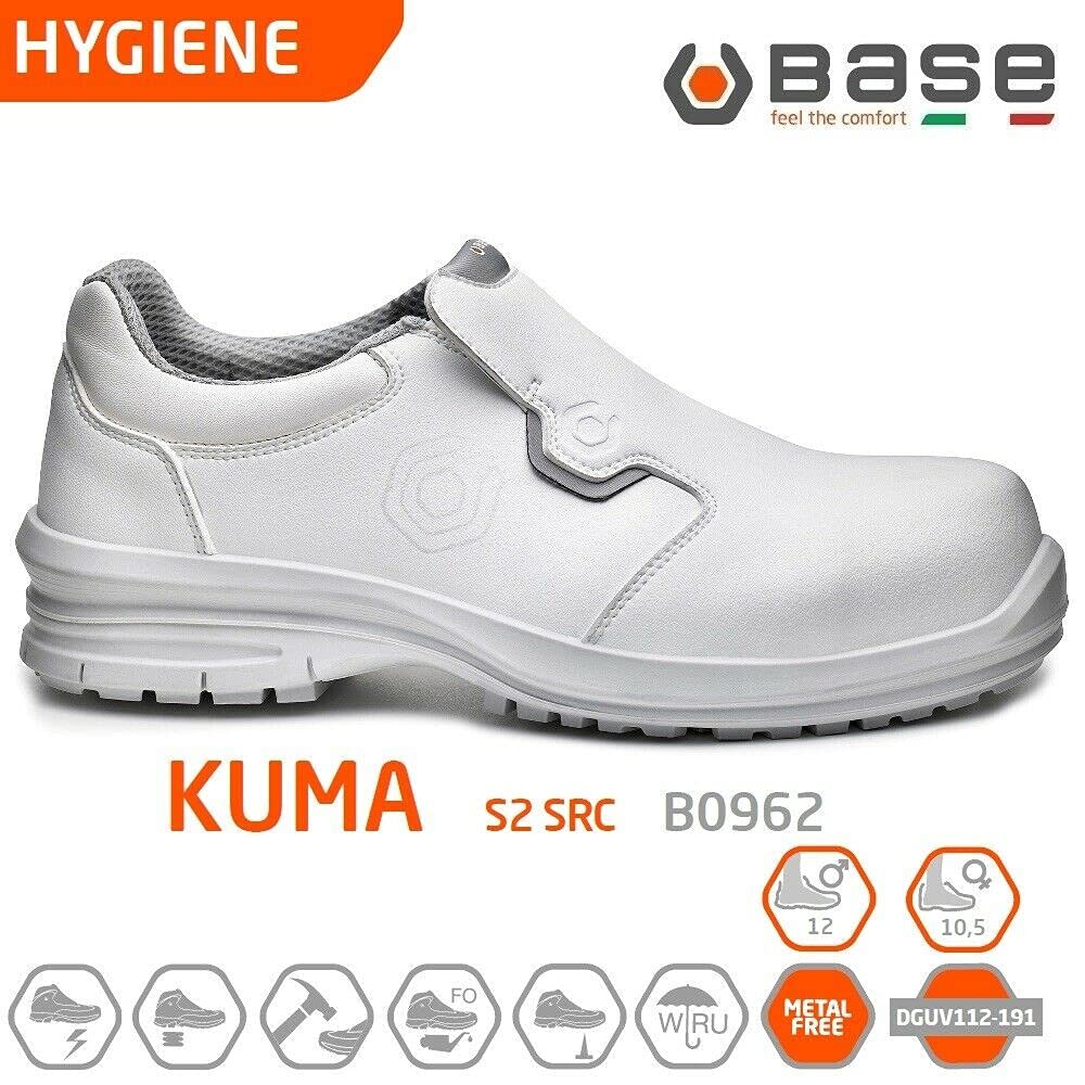 Base Protection Kuma Scarpa Antinfortunistica, da Uomo e Donna, Bianco/Grigio, Taglie