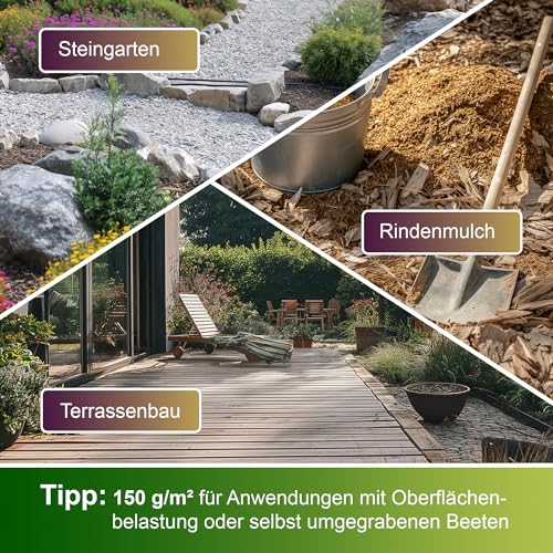 ViLLeX- Unkrautvlies 50g/m2 wasserdurchlässig - 50x1m | Jahrelanger Unkrautschutz | reißfestes, UV & witterungsbeständiges Gartenvlies - Vlies Garten Unkrautfolie - Unterbodengewebe Unkrautflies 5