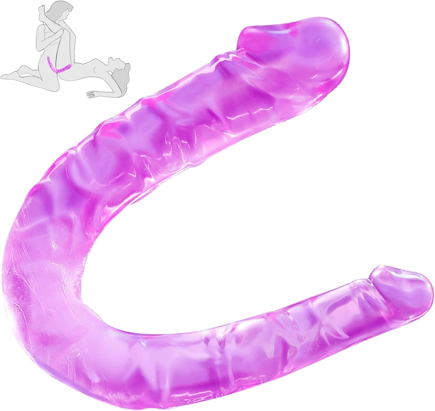 Double Dildo Realistic Double-Ended Dildo, Flexible & Bendable Double Sided Dildo Penetrating G-spot Anal Long Women Lesbian Sex Toys for Women Couples Beginner