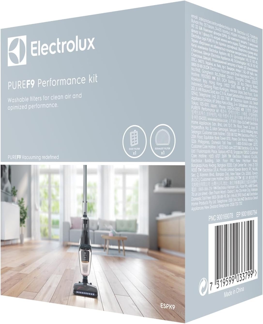 Electrolux Washable Air Filters + Motor Kit for PureF9 Vacuum Cleaners, ESPK9