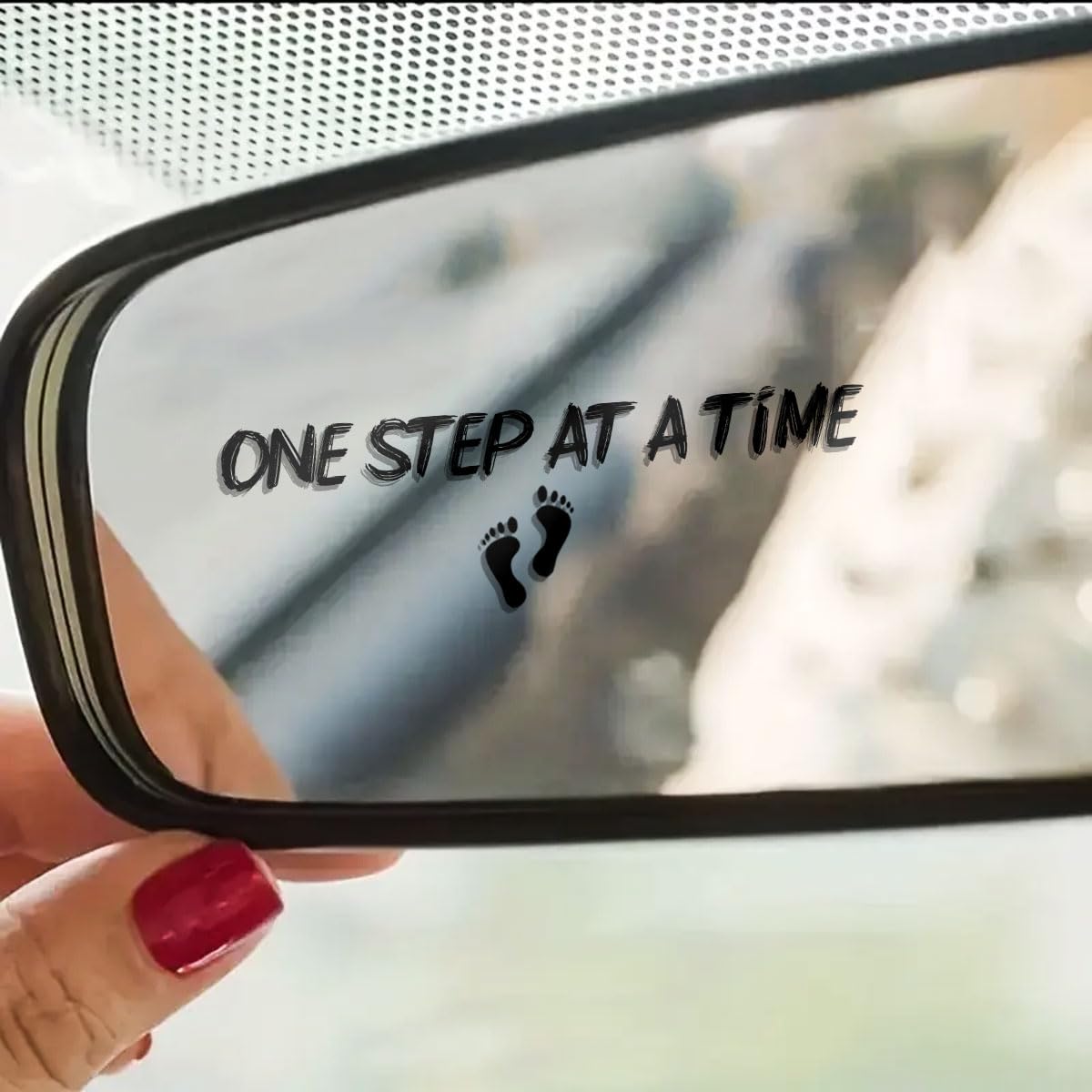 Naklejka "One Step at A Time", inspirujący cytat, UV, DTF, winylowa kalkomania, wodoodporna, na bagaż, laptop, lustro, okno samochodu, pozytywna zachęta, prezent dla nastolatków, przyjaciół, 10 x 2,5