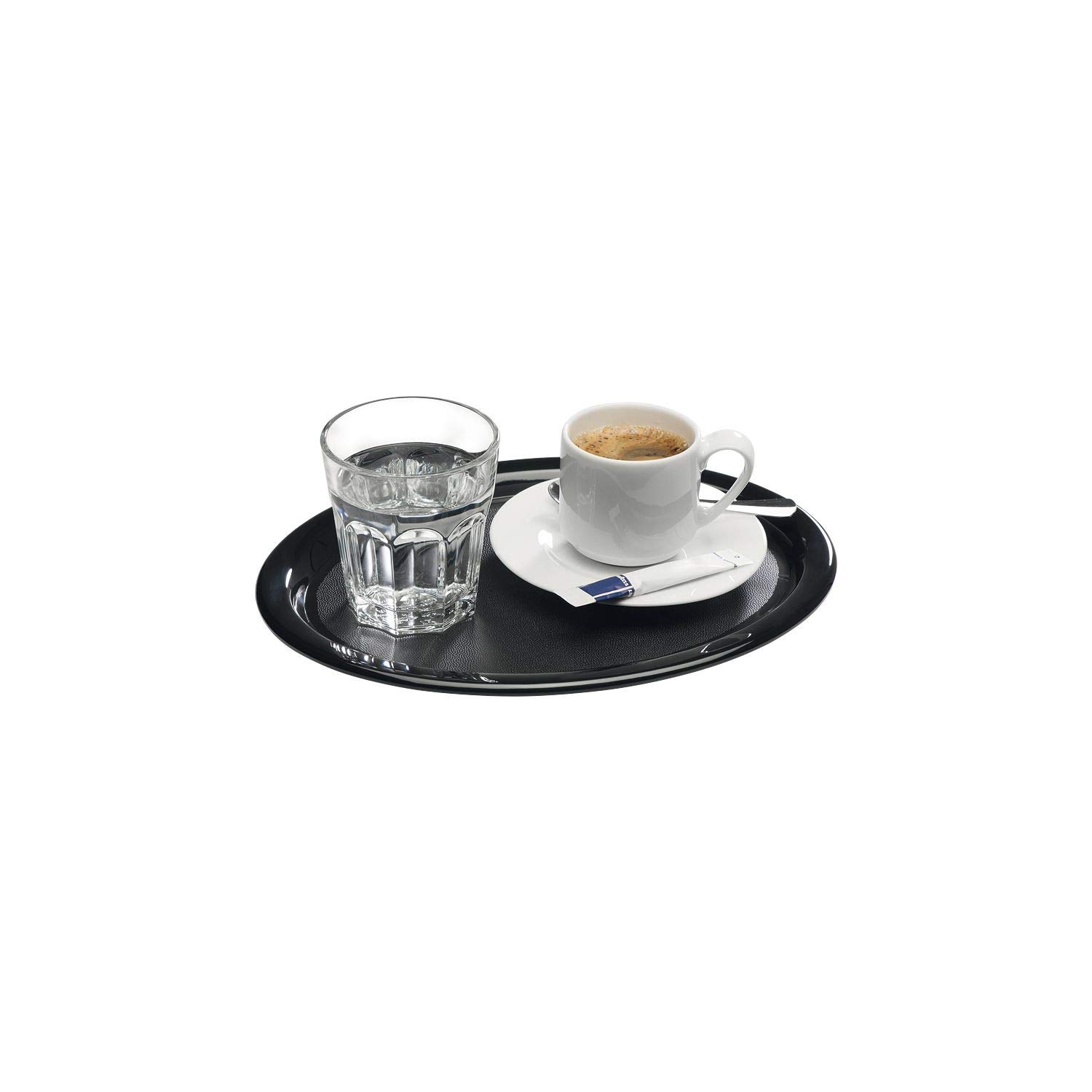APS 84251 Coffee House Tray Made of Melamine, 27 x 20 x 1.5 cm, Black, 15 centimeters