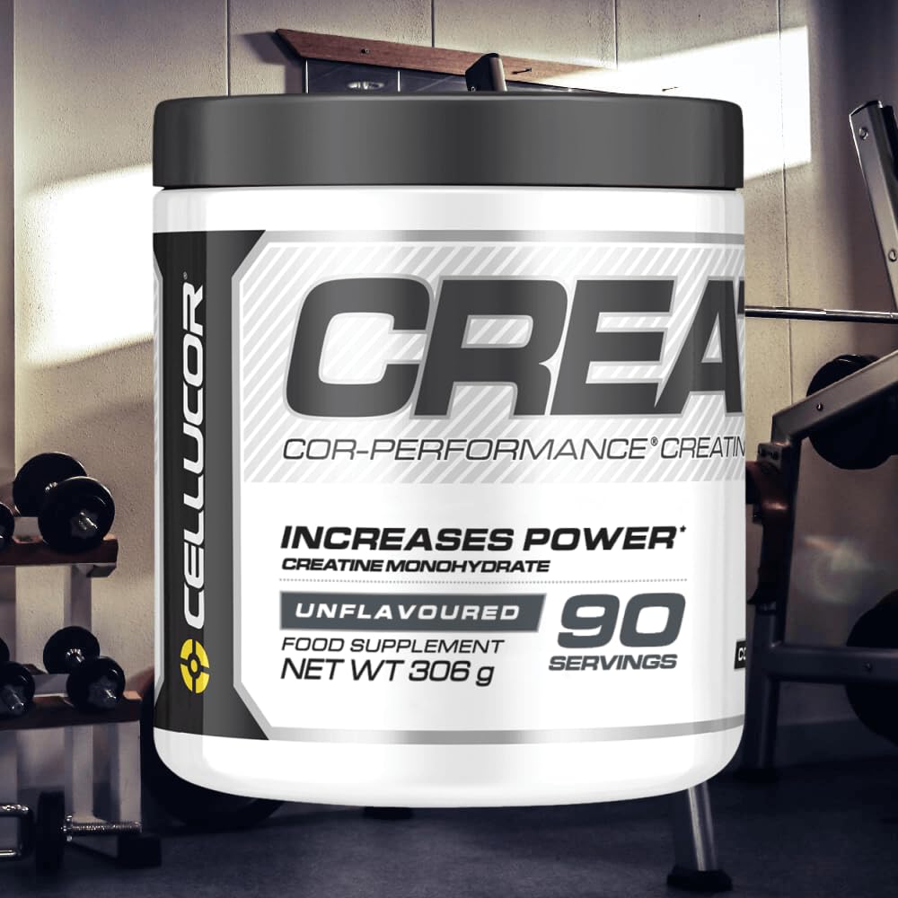 Cellucor Cor-Performance Creatine Monohydrate Poudre Micronized pour Absorption Accrue | Créatine Monohydratée pour Musculation | Vegan Creatine Powder pour Sport Sans Saveur | 90 portions | 306g