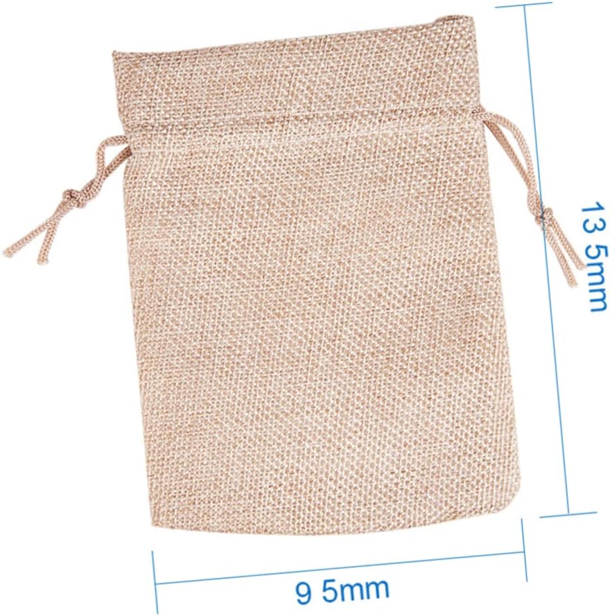 Outanaya 20pcs Sackcloth Drawstring Bags Portable Flax Storage Pouches for Home Party Events