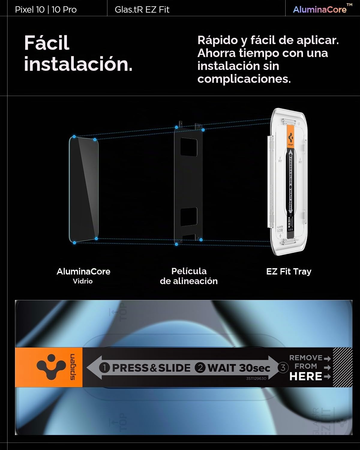 Spigen Glas.tR EZ Fit Protector Pantalla para Google Pixel 10, Pixel 10 Pro, Pixel 9, Pixel 9 Pro, 2 Unidades, Instalación Fácil, Alta Definicion, Dureza 9H, Anti-Arañazos