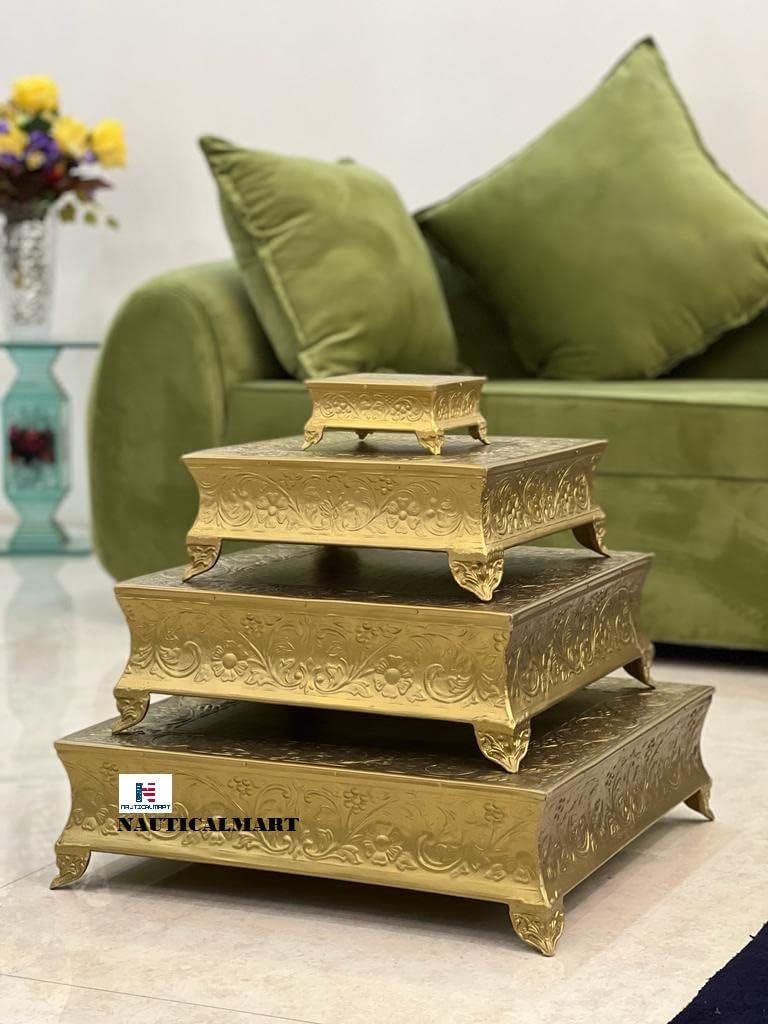 Beautiful Brass Finish Wedding Cake Stand (14 Inches)